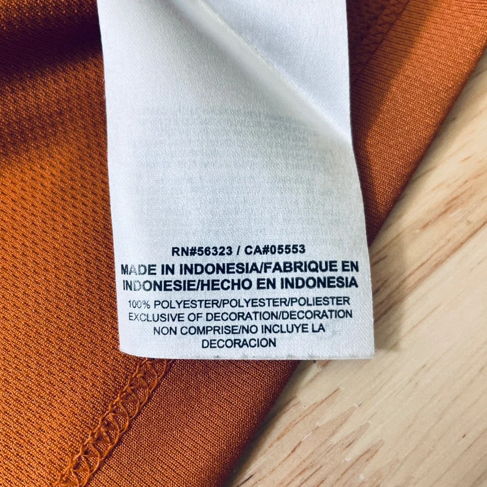 Nike Womens Dri-FIT Polo Shirt Burnt Orange White Piping Short‎ Sleeve Small